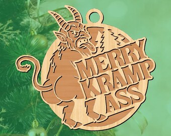laser cut file svg, laser cut file ornament svg, christmas ornament svg, red and green svg, Krampus svg, Krampus ornament svg