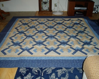 Beautiful Homemade Lover's Knot King Size Quilt/SALE