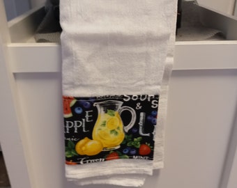 Flour Sacck Dish Towel/Lemonade and Fruit