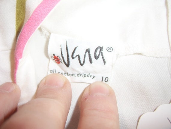 Vera Neumann Vintage Size 10 Dress Pink and White… - image 7