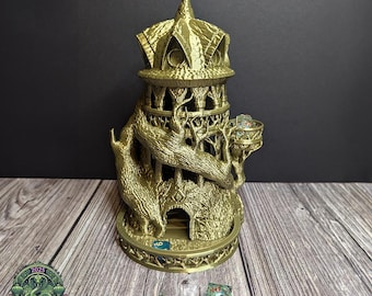Torre de Dados Druida por Fates End | Dungeons and Dragons | Torre de Dados e Armazenamento | Mestre de Masmorras | Torre de Dados de Fantasia | Rolo de Dados