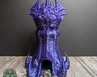 Warlock Dice Tower av Fates End | Dungeons and Dragons | Tärningstorn och förvaring | Dungeon Master | Fantasy Dice Tower | Tärningsrulle