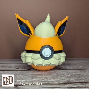 Bola de personaje de Flareon / Accesorio de Pokeball / Bolas de monstruo de Pokémon / Regalo para fanáticos de Pokémon / Bolas de personaje con temática de Pokeball de Pokémon