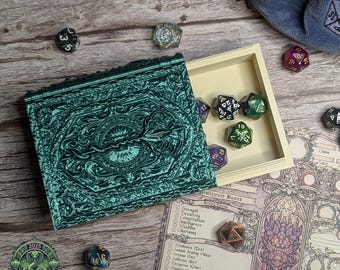 Druid Tome Dice Vault and Dice Tray by Fates End | Dice Storage | Dungeons and Dragons | Deck Holder