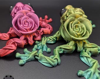 Articulated Rose Frog | Valentines Day Gift | Fidget Toy | Desk Toy