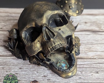 Decomposed Skull Dice Tower by Fates End | Dungeons and Dragons | Table Top Gaming | Pathfinder | RPG