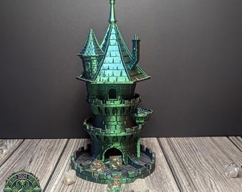 Torre de dados Wizard Tower para aventuras épicas de mesa de Fates End / Dungeons and Dragons / Accesorios para juegos de mesa