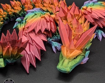 Articulated Winged Crystal Dragon | 3D Printed | Sensory Toy | Fidget Toy | Christmas Gift