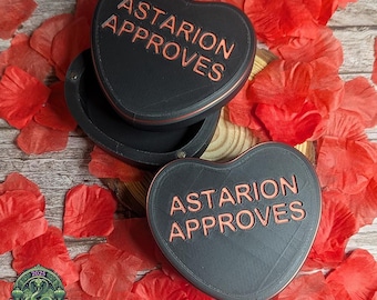 Astarion Approves Candy Heart Dice Storage Box | Table Top Gaming Gift | DND Valentines Day Gift | Dice Vault