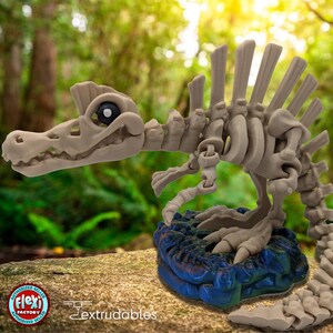 Articulated Spinosaurus Skeleton Toy | Flexi-Factory Toy for Kids | Dinosaur Desk Toy | Sensory Toy | ADHD Fidget Toy