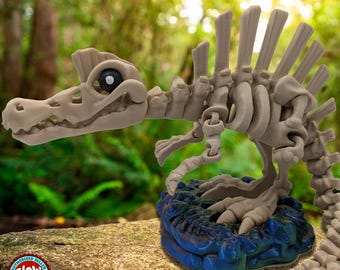 Giocattolo scheletro di Spinosauro articolato / Giocattolo Flexi-Factory per bambini / Giocattolo da scrivania con dinosauro / Giocattolo sensoriale / Giocattolo anti-ADHD