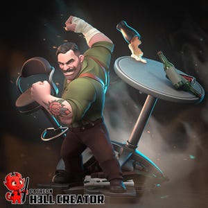 Punch Up | Dispatch | Resin Collector Figure 131mm | Unpainted Collector Figurine | Resin Model Kit