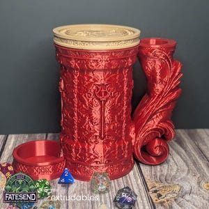 Jarra de dados de hechicero con bóveda de dados / Taza de Dungeon Master / Funda para latas DND / Regalo de Dungeon Master / Taza con torre de dados