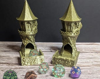 Tiny Fey Villa Dice Tower by Fates End | Cute Small Dice Tower | Dungeons and Dragons | Table Top Gaming | Pathfinder | RPG