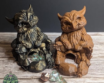 Baby Owlbear Tärningstorn av Fates End | Dungeons and Dragons | Tärningstorn och förvaring | Dungeon Master | Fantasy Tärningstorn | Tärningsrulle