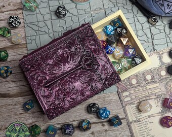 Sorcerer Tome Dice Vault and Dice Tray by Fates End | Dice Storage | Dungeons and Dragons | Deck Holder