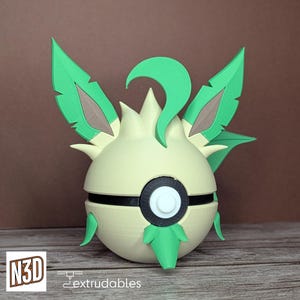 Poké Ball de personaje con temática de Leafeon / Accesorio de Poké Ball / Monster Balls de Pokémon / Regalo para fans de Pokémon / Bolas de personaje con temática de Pokémon
