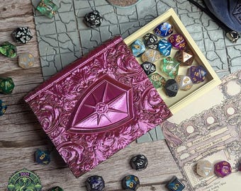 Paladin Tome Dice Vault and Dice Tray by Fates End | Dice Storage | Dungeons and Dragons | Deck Holder