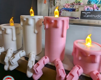 Articulated Candles | Set of 3 Candles Holders | Tealights Candle Holders | Candle Decor