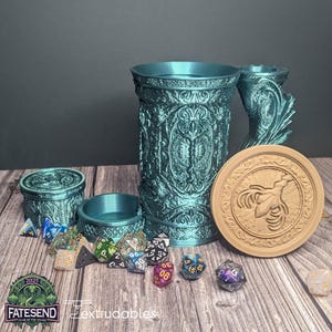 Jarra de Druida con Torre de Dados y Bóveda de Dados / Taza de Amo de la Mazmorra / Funda para Latas de DND / Regalo de Amo de la Mazmorra / Taza con Torre de Dados