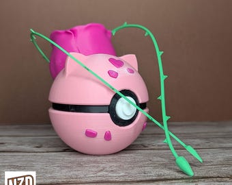 Rose Balbasaur-Themed Character Poké Ball | Pokeball Prop | Pokemon Monster Balls | Pokemon Fan Gift | Pokemon Themed Character Balls