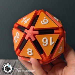 Giant Clickable D20 Dice | DND Gift | Large D20 Dice | Huge D20 | 20 Individual Click Buttons!