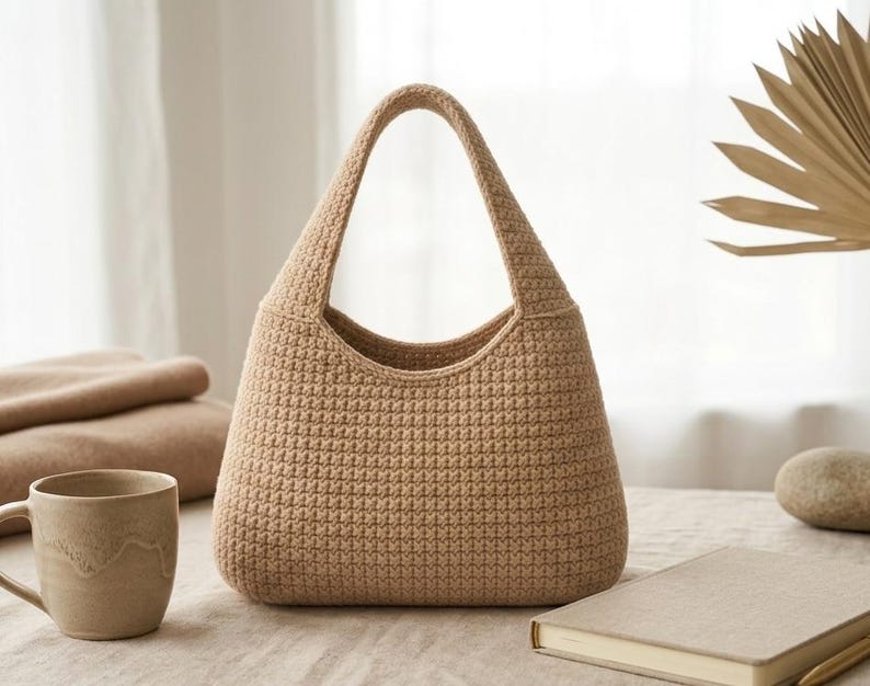 Crochet Hobo Bag Pattern, Modern Tote, Market Bag PDF (Digital Download) image 7