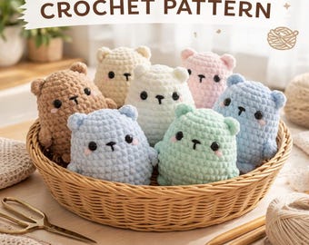 No-Sew Crochet Polar Bear Pattern – Amigurumi Teddy Bear Plush Toy (Digital Download)