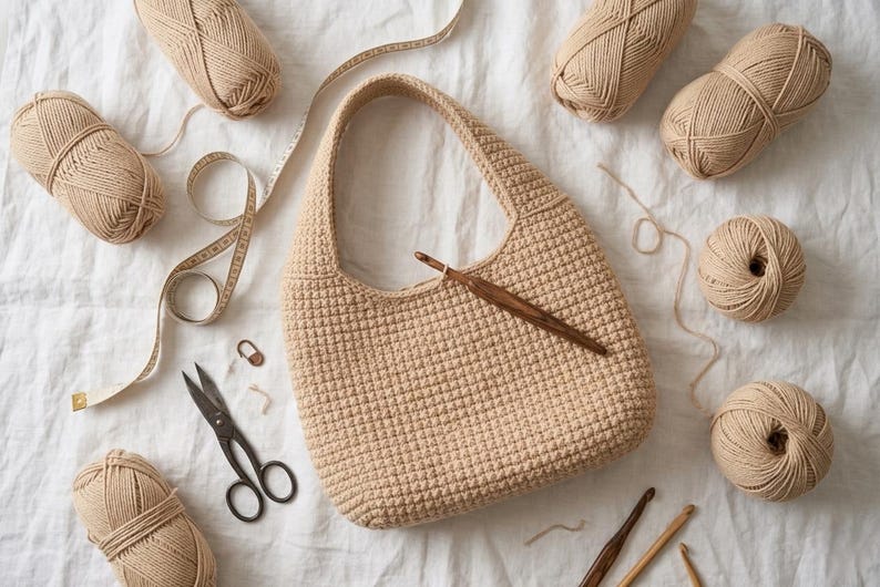 Crochet Hobo Bag Pattern, Modern Tote, Market Bag PDF (Digital Download) image 9