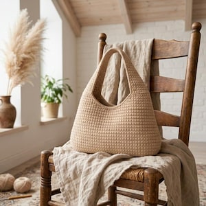 Crochet Hobo Bag Pattern, Modern Tote, Market Bag PDF (Digital Download) image 10