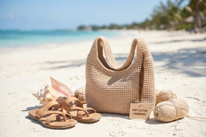 Crochet Hobo Bag Pattern, Modern Tote, Market Bag PDF (Digital Download) image 4