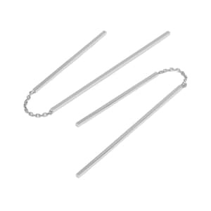 Dainty Sterling Silver Threader Earrings: Minimalist Geometric Dangle