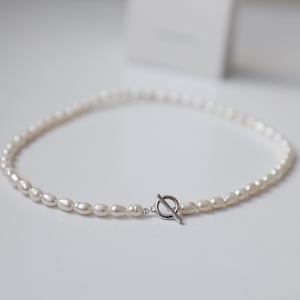 Cultured Pearl Necklace, Dainty Pearl Choker, Silver pearl necklace, Freshwater Pearl Necklace, Gift for her, Wedding Necklace