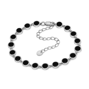Black Onyx Sterling Silver Bracelet: Elegant Handmade Jewelry