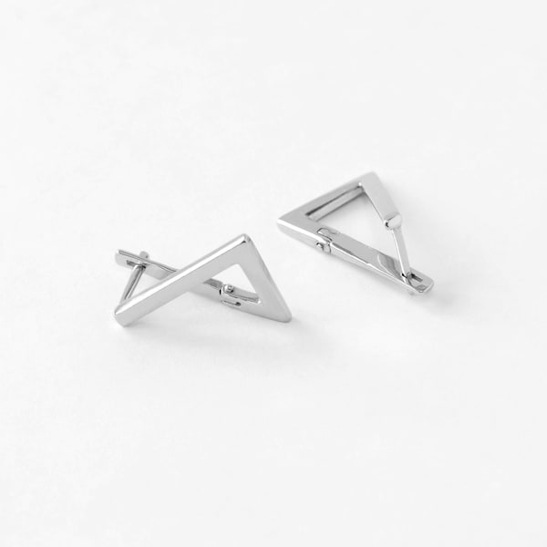The Small Triangle Hoops Silver main image 1
