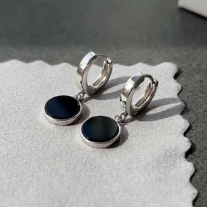 Black Onyx Earrings, Natural Stone Earrings for Women, 925 Sterling Silver Onyx Jewelry, Elegant Black Earrings, Unique Handmade Gift Idea