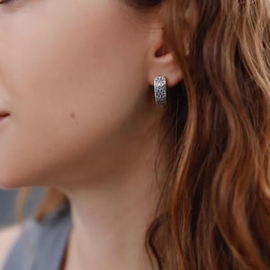 Handmade Vyshyvanka Earrings | Gift from Ukraine | 925 Sterling Silver Ornament Jewelry | Ukrainian Jewelry | Unique Gift for Women