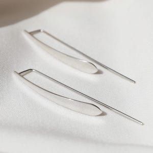 Threader Sterling Silver Dangle Earrings: Handmade Geometric Jewelry