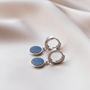 Sterling Silver Aventurine Hoop Earrings: Handmade Gemstone Jewelry