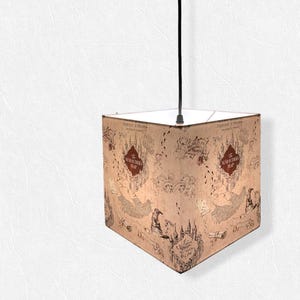 Handgemachte Marauders Map - Harry Potter inspirierte Baumwollstoff-Decken- oder Tischlampen-Lichtschirm, Kinderzimmer, Hogwarts