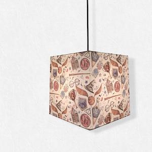 Handgemachte Harry Potter inspirierte Decken- oder Tischlampen-Lichtschirm aus Baumwolle, Kinderzimmer, Hogwarts, Potter, Marauders Map