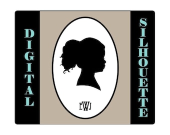 Retrato de silueta personalizado- Archivo digital de alta resolución - Regalo navideño perfecto - Gran regalo de última hora