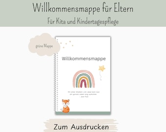 Willkommensmappe für Krippe, Kindergarten und Kindertagespflege in grün