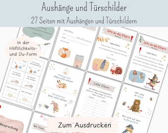 Türschilder + Aushänge in Farbe für Krippe/Kindertagespflege/Kindergarten