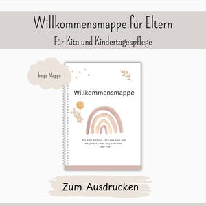 Folder powitalny dla żłobków, przedszkoli i usług opieki nad dziećmi w kolorze beżowym