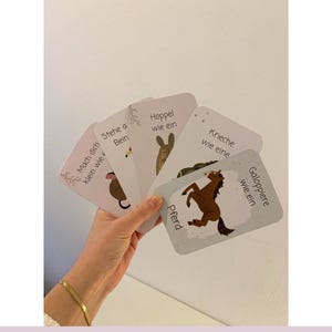 Movement cards for children - for nursery, daycare and kindergarten - types of animal movement image 3