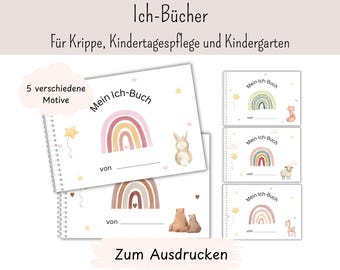 Ich-Buch für Krippe, Kindertagespflege und Kindergarten - im Stil der fünf Motivportfolios