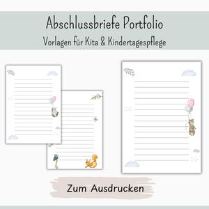Portafolio de papelería | Plantillas para cartas de despedida para guarderías y cuidado infantil