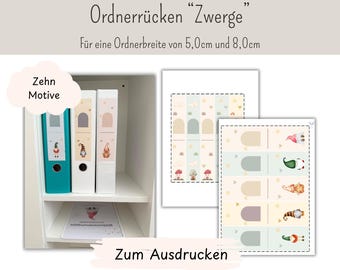 Ordnerrücken Motive "Zwerge"