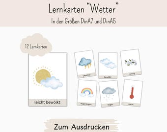Lernkarten Wetter | Sprachförderung Kita | Morgenkreiskarten